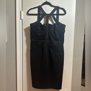 Calvin Klein Black Sequined Dress Sz 12
